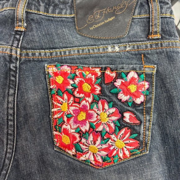 32x32 - Y2K Ed Hardy Low Rise Embroidered Straight Leg Jeans - Picture 4 of 6